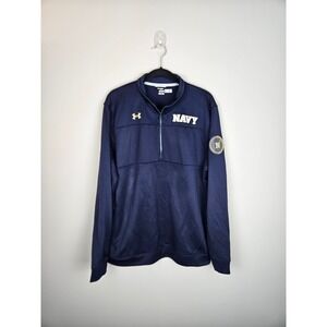 Under Armour Navy Midshipmen Universal Mock Neck Half-Zip Jacket  Size Large